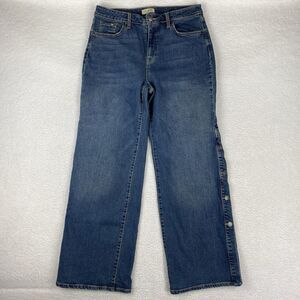 Nili Lotan x Target Jeans Womens Size 12 Blue Wide Leg Denim Side Buttons‎ Y2K